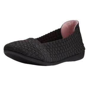 Taryn Rose Belecia Black Woven Stretch Flats